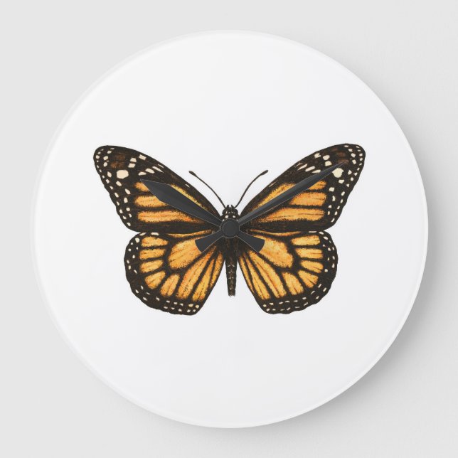 Monarch butterfly large clock (Front)