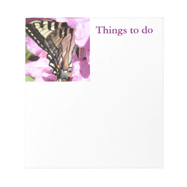 Monarch Butterfly Memo Pad Things to do (Front)