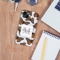 Monarch Butterfly Monogram Botanical Girly