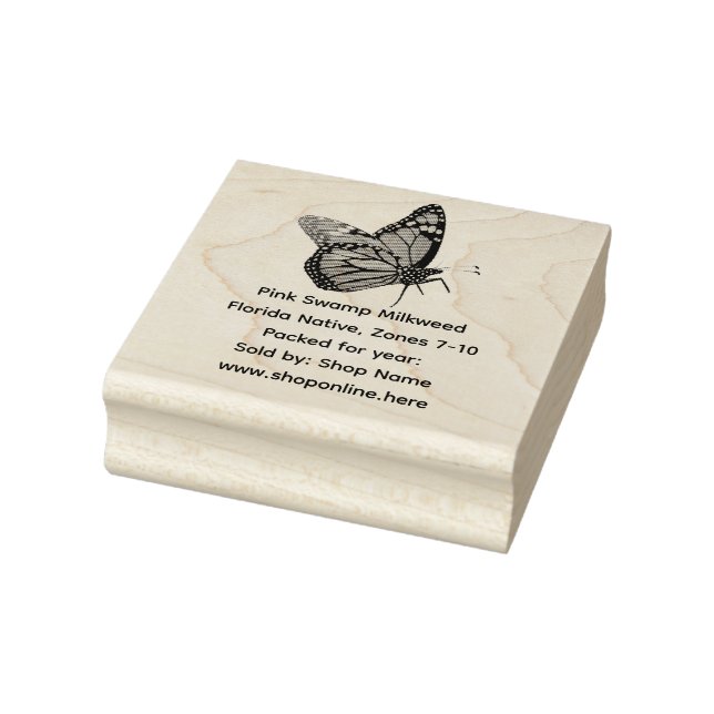 Monarch Butterfly Native Milkweed Seeds Rubber Stamp (Stamp)