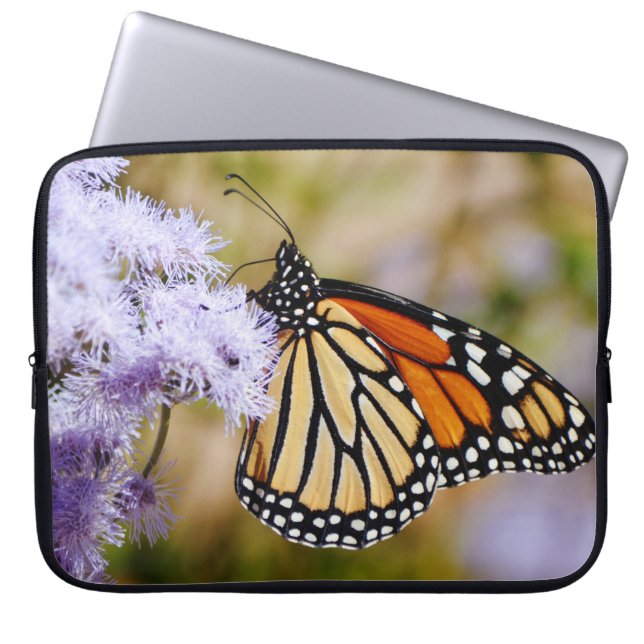 Monarch Butterfly Nature Flowers Laptop Cover (Front)