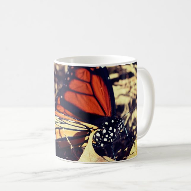 Monarch Butterfly Nature Personalised Coffee Mug (Front Right)