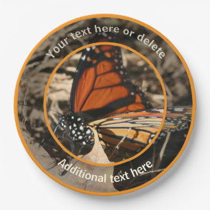 Monarch Butterfly Nature Personalised Party Paper Plate