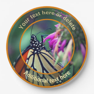 Monarch Butterfly Nature Personalized Party Paper Plate