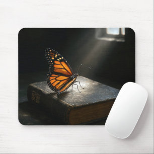 Monarch Butterfly On a Holy Bible Mouse Pad