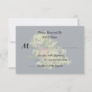 Monarch Butterfly on Euonymus RSVP Card