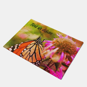 Monarch Butterfly On Flower Abstract Personalised Doormat