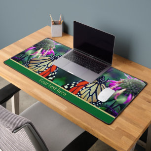 Monarch Butterfly On Flower Close Up Personalised Desk Mat