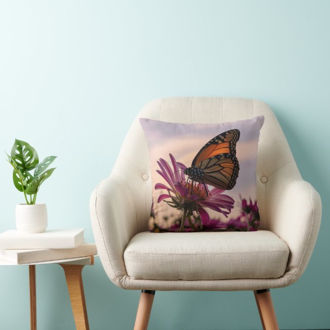 Monarch Butterfly on Flower Cushion (Chair)