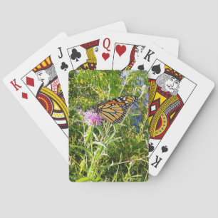 Monarch Butterfly on Flower Playing Cards