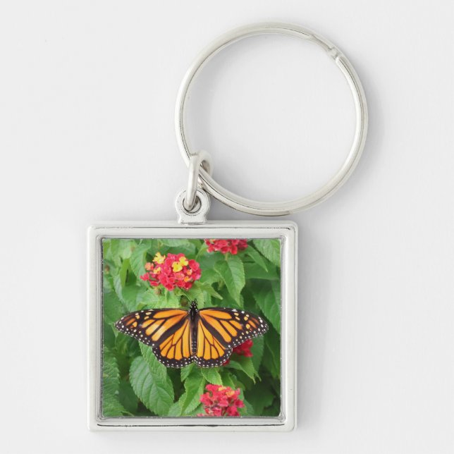 Monarch Butterfly on Lantana  Key Ring (Front)
