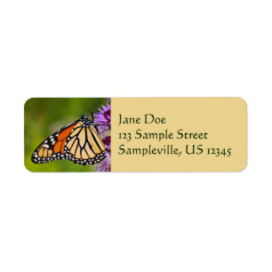 Monarch Butterfly on Liatris Return Address Label