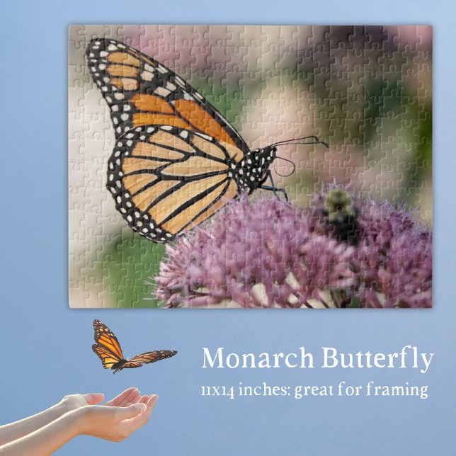 Monarch Butterfly on Native Wildflower Nature  Jigsaw Puzzle (Monarch Butterfly Puzzle with a monarch on Ohio native wildflower joe pye weed.)