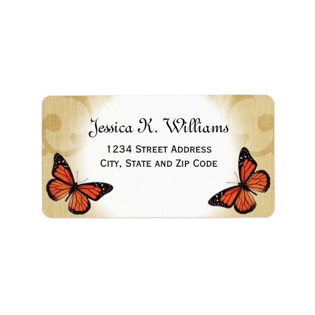 Monarch Butterfly on Parchment Label (Front)