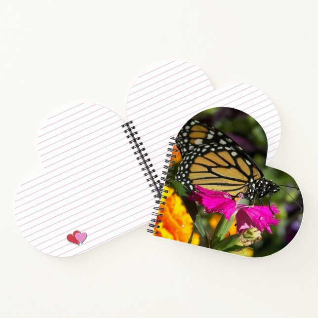 Monarch Butterfly on Pink Marigold Flower  Notebook (Inside)
