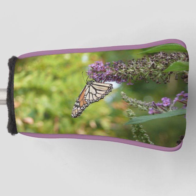Monarch Butterfly on Purple Butterfly Bush Golf Head Cover (Front)