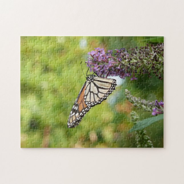 Monarch Butterfly on Purple Butterfly Bush Jigsaw Puzzle (Horizontal)