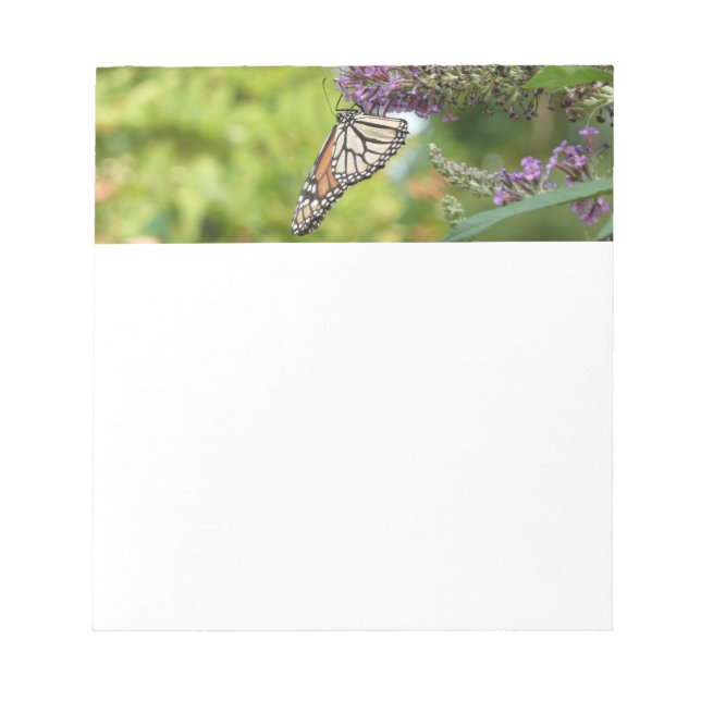 Monarch Butterfly on Purple Butterfly Bush Notepad (Front)