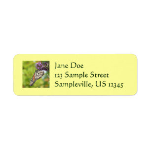 Monarch Butterfly on Purple Butterfly Bush Return Address Label