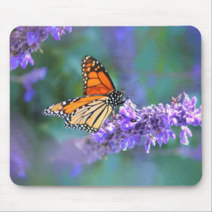 Monarch Butterfly on Purple lilac Flower Mouse Pad