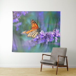 Monarch Butterfly on Purple lilac Flower Tapestry