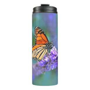 Monarch Butterfly on Purple lilac Flower Thermal Tumbler
