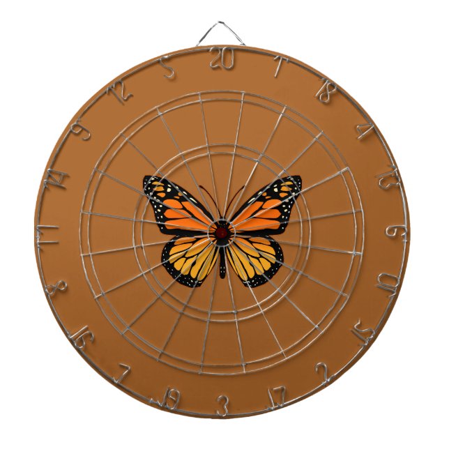 Monarch Butterfly on Sienna Dartboard (Front)