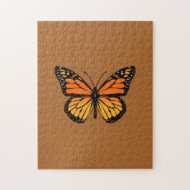 Monarch Butterfly on Sienna Jigsaw Puzzle (Vertical)