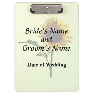 Monarch Butterfly on Sunflower Wedding Products Clipboard