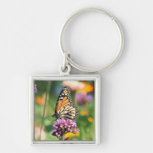Monarch Butterfly on Verbena Key Ring