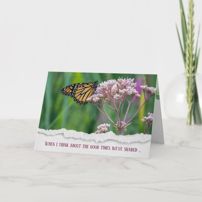 Monarch Butterfly On Wildflower  Card (Front)