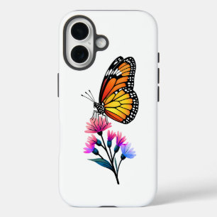 Monarch Butterfly on Wildflowers iPhone 16 Case