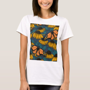 Monarch butterfly on yellow coneflowers T-Shirt