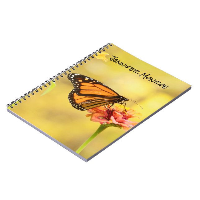 Monarch Butterfly on Zinnia Notebook (Left Side)