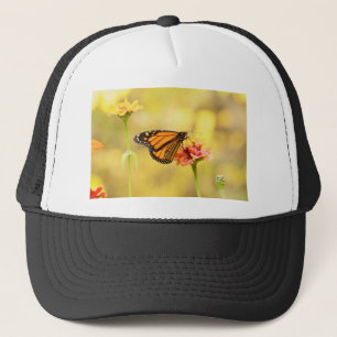 Monarch Butterfly on Zinnia Trucker Hat