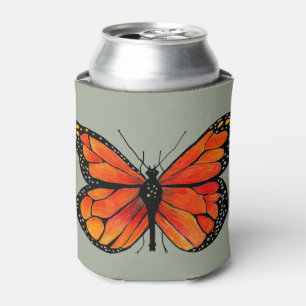 Monarch Butterfly Orange Can Cooler