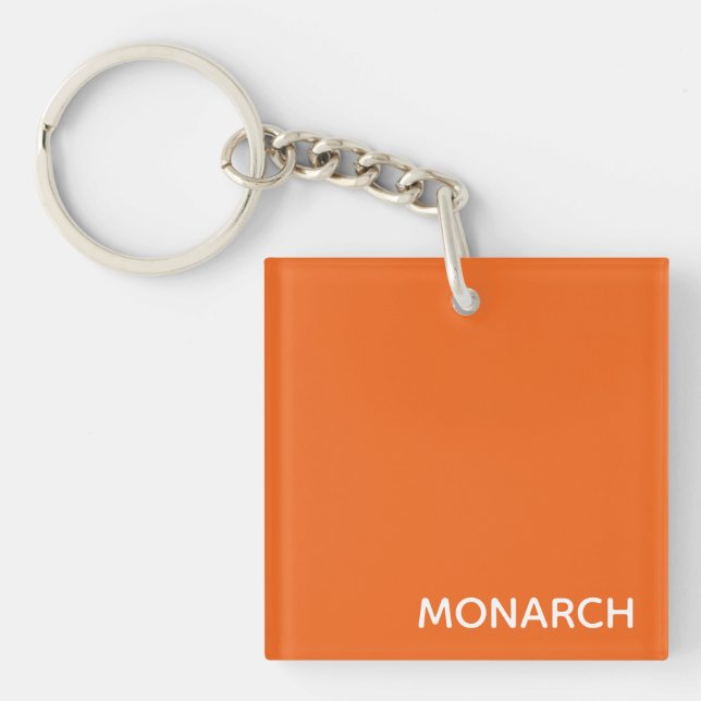 Monarch butterfly orange colour name key ring (Front)