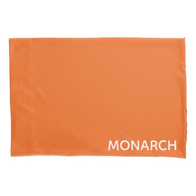 Monarch butterfly orange colour name pillowcase (Front)