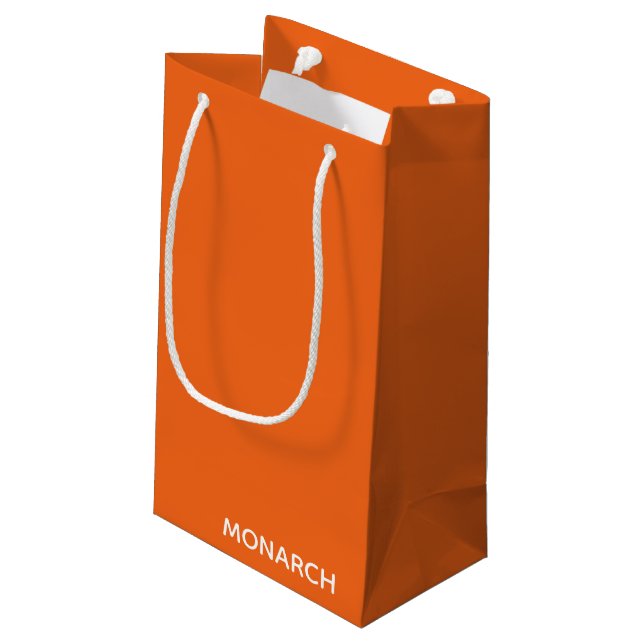Monarch butterfly orange colour name small gift bag (Back Angled)