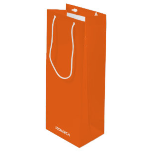 Monarch butterfly orange colour name wine gift bag