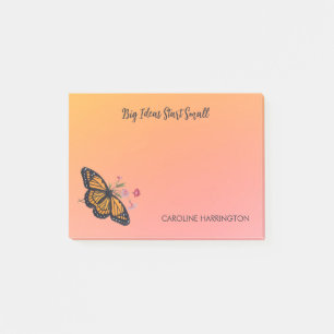 Monarch Butterfly Orange Gold Inspirational  Post-it Notes