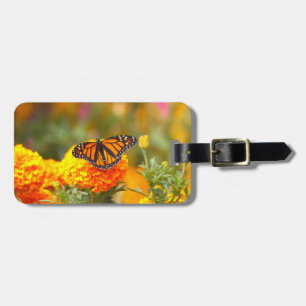 Monarch Butterfly Orange Marigold Photo Luggage Tag