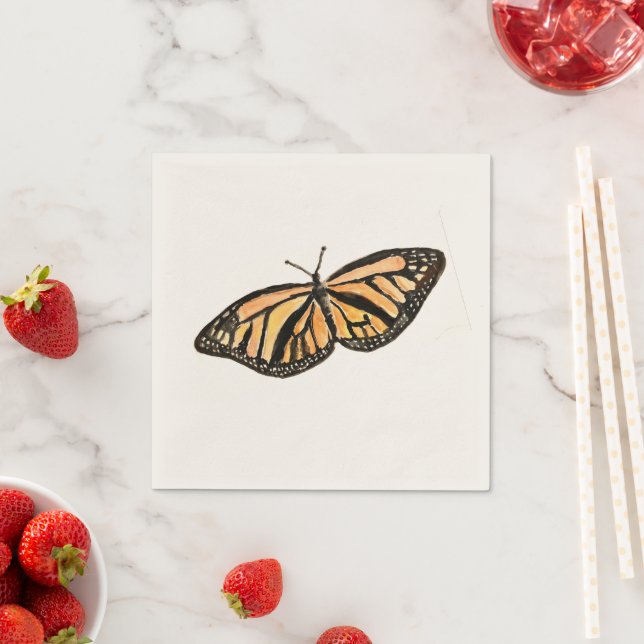 Monarch Butterfly Painting Napkin (Insitu)