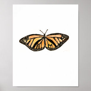 Monarch Butterfly Painting Silhouette Poster