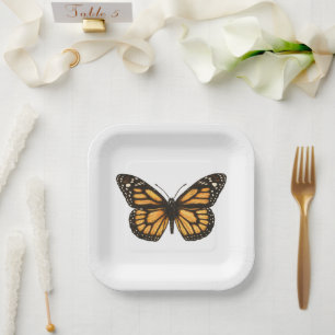 Monarch butterfly paper plate