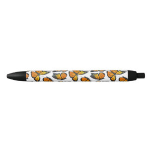Monarch Butterfly Pattern Black Ink Pen