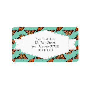 Monarch Butterfly Pattern Label