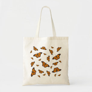 Monarch butterfly pattern tote bag