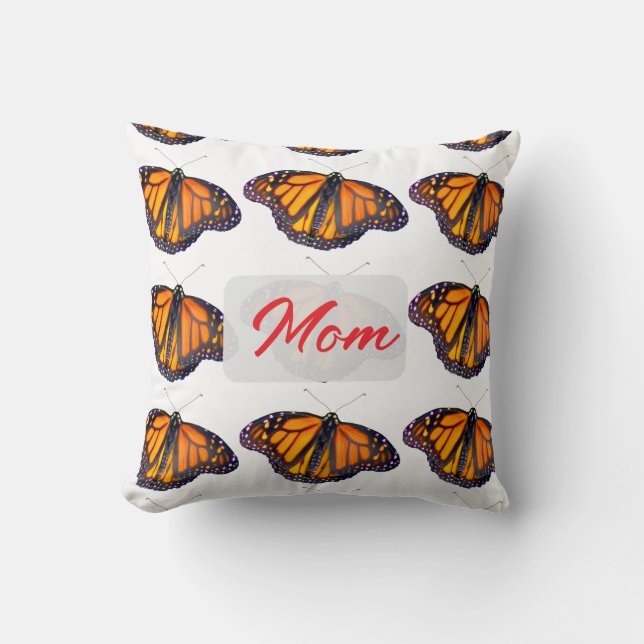 Monarch Butterfly Personal for Mum Cushion (Front)
