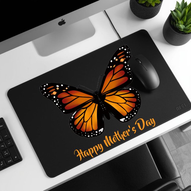 Monarch Butterfly Personalised Black Mousepad (Creator Uploaded)